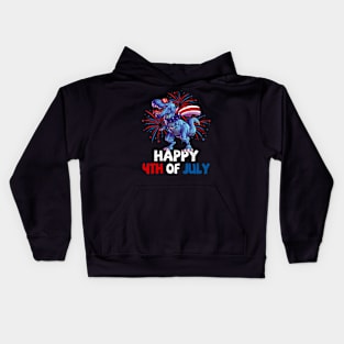 Kids Happy 4th Of July Boys Toddler Trex Dinosaur American Dino Kids Hoodie